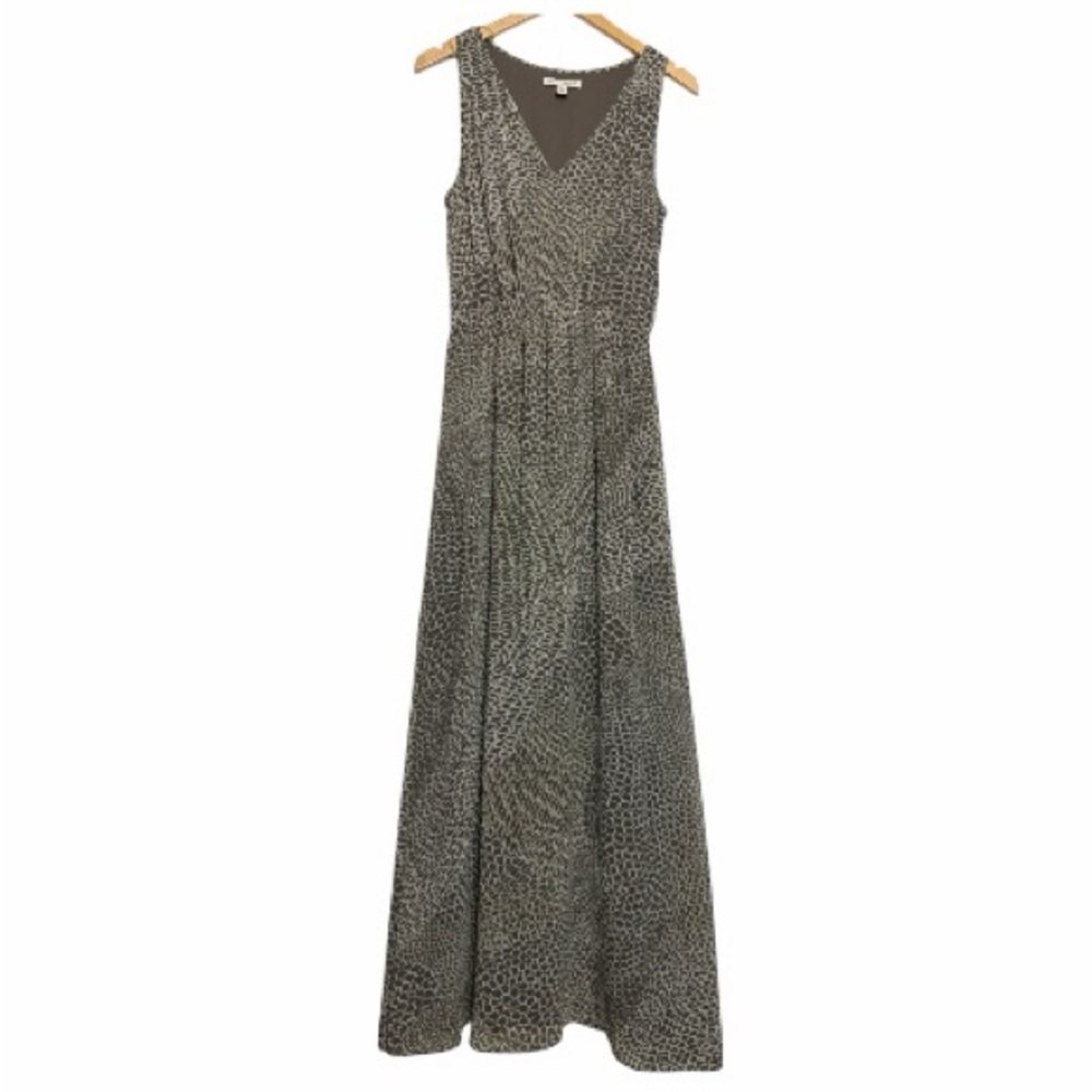 Banana Republic Victoria Maxi Dress Animal Print Brown Sleeveless Size 6